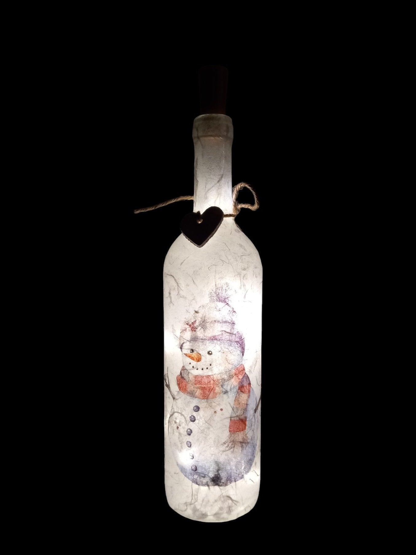 Snowman light up bottle