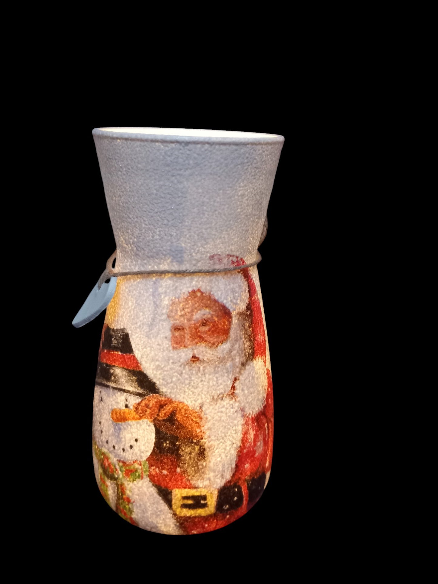 Father Christmas with Snowman Vase