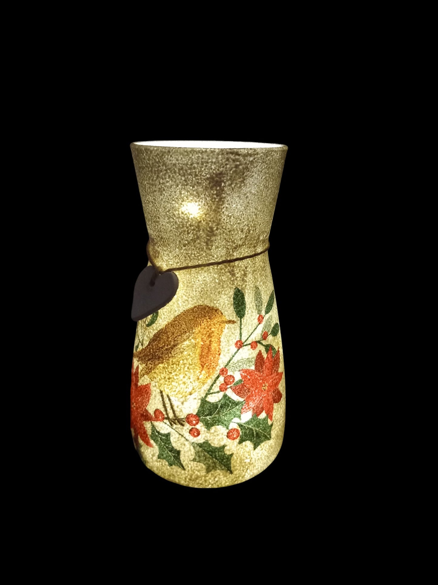 Christmas Robin Vase