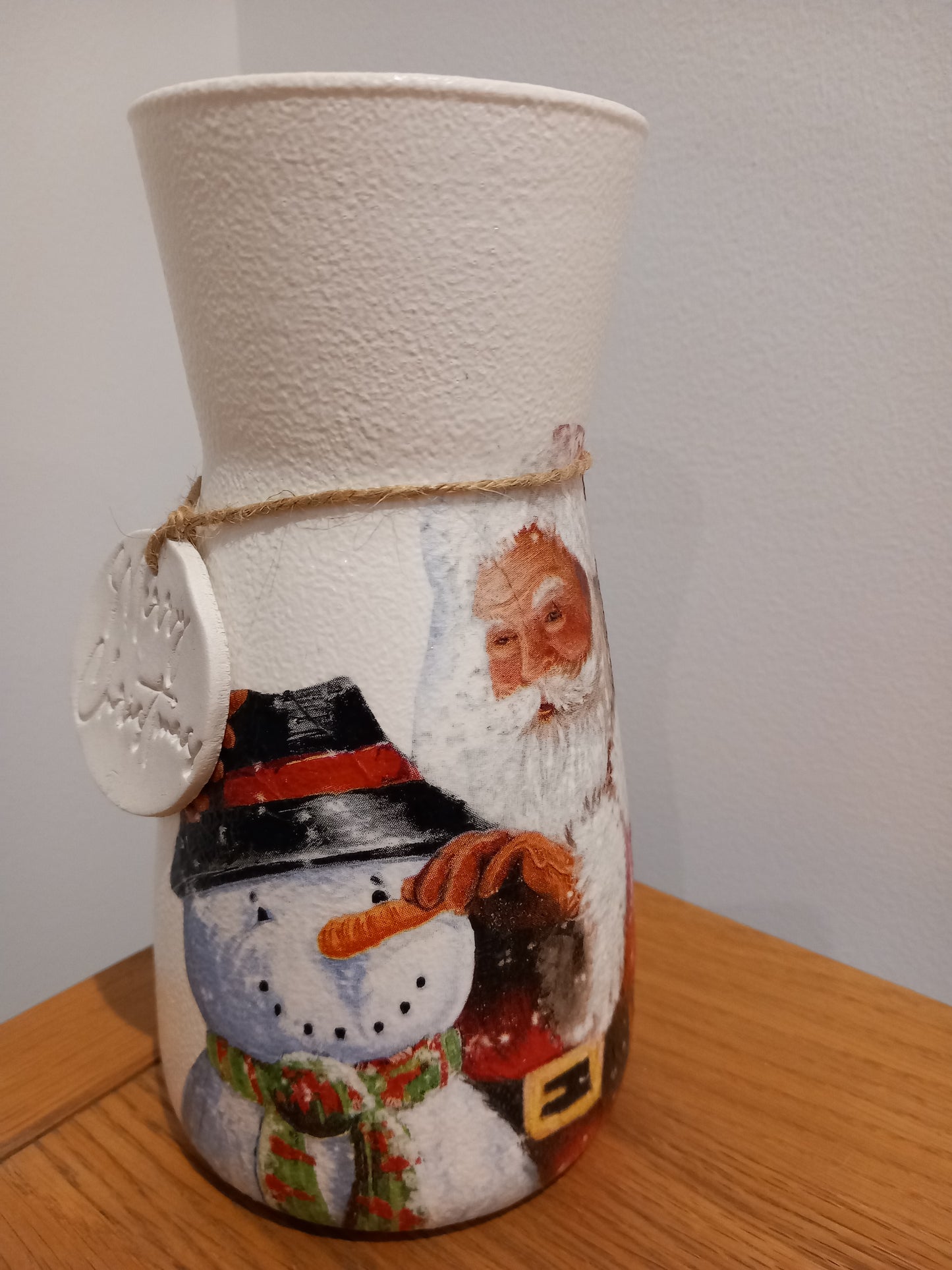 Father Christmas with Snowman Vase