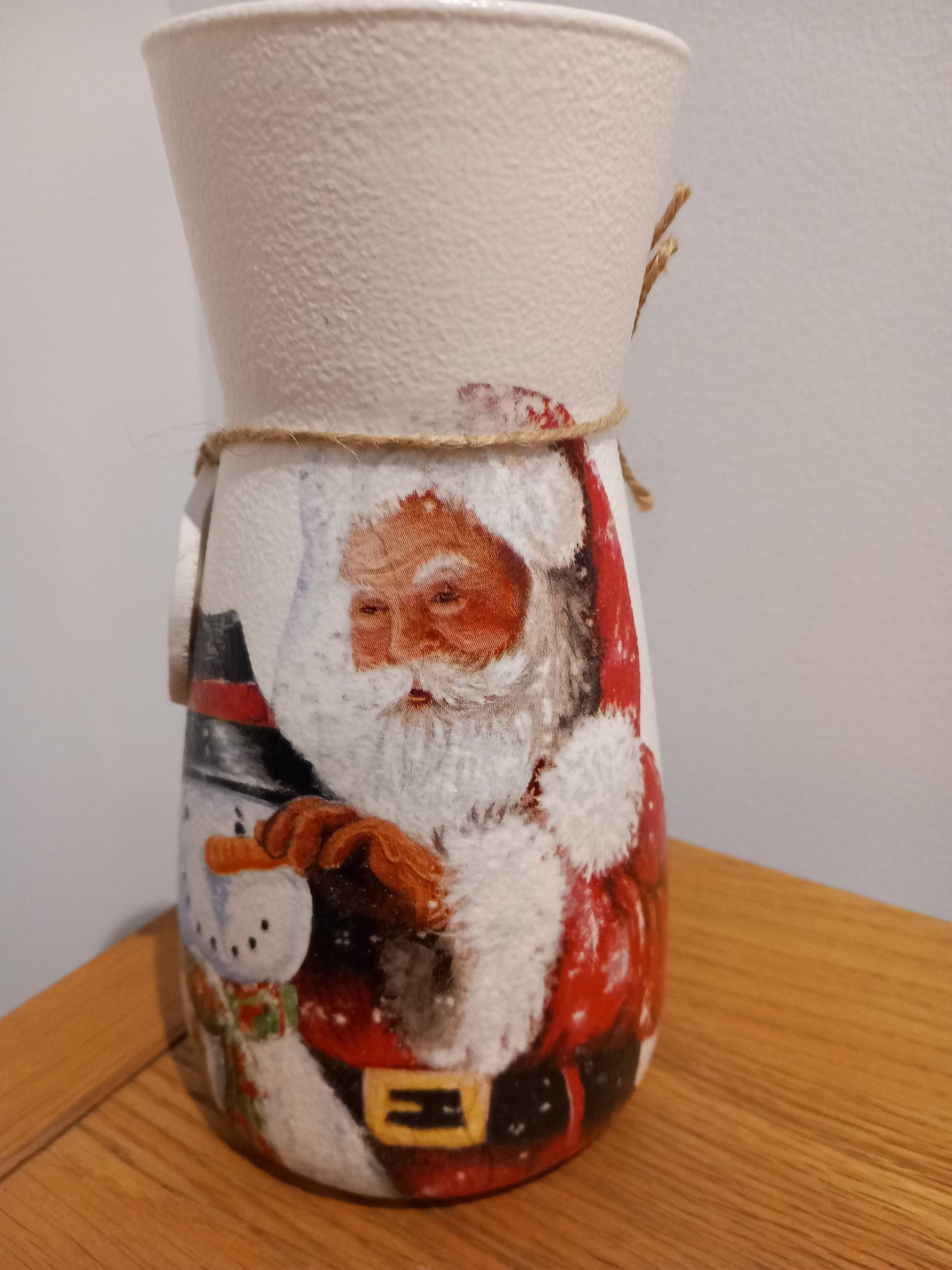 Father Christmas with Snowman Vase