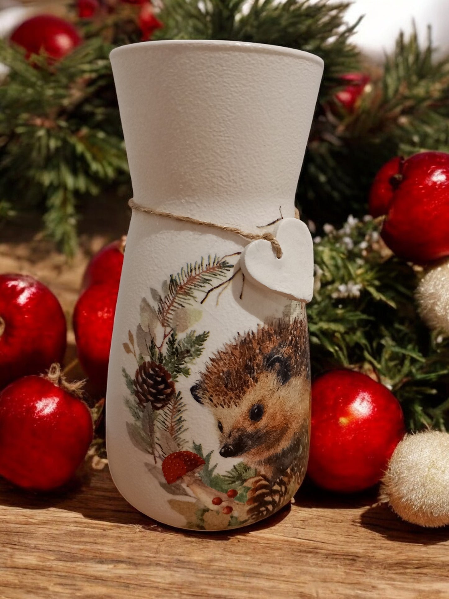 Winter Hedgehog Vase
