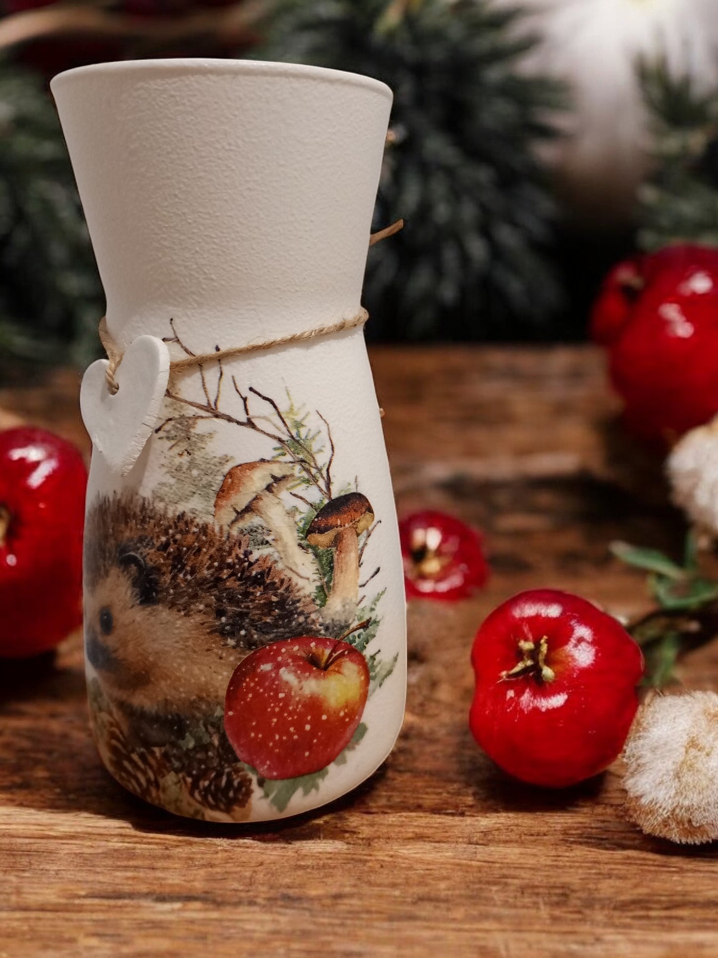 Winter Hedgehog Vase