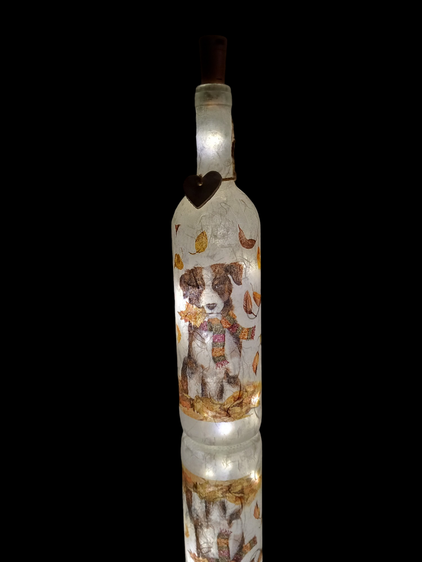 Light up Autumn dog bottle