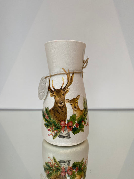 Christmas Deer Vase