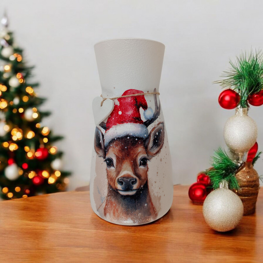 Christmas deer vase
