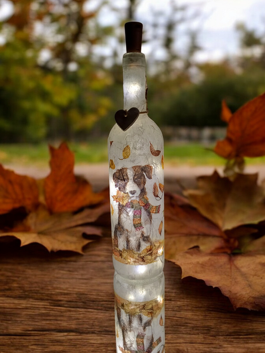 Light up Autumn dog bottle
