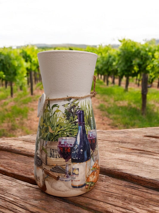 Wine and herb garden vase